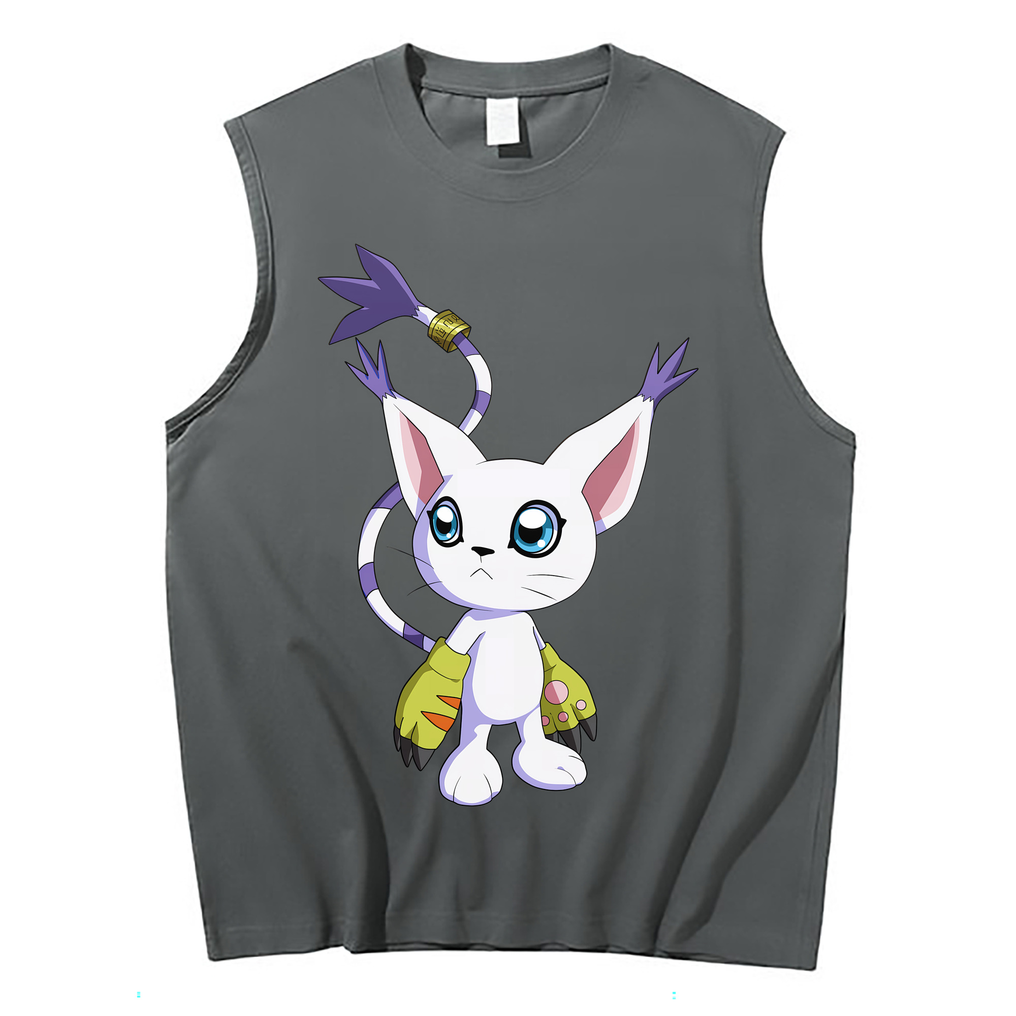 （画像用） Digimon デジタルモンスター/デジモン コットン100％タンクトップ（フロントプリント）